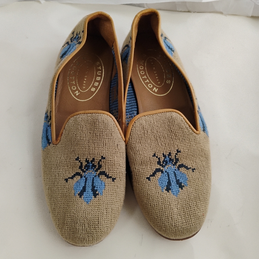Stubbs and Wootton Needlepoint mens Loafers size 8